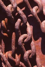 35 MM Color Slides Pro Photo Abstract Art Rusty Heavy Chain Link Close up 1995 picture