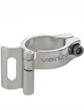 Venzo Bike Adjustable Braze on Front Derailleur Adapter Clamp Silver 28.6m Clamp picture