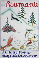 Romania Europe Winter Ski Skiing Vintage Travel Poster Print picture