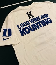 NEW Nike Duke Blue Devils Coack K Krzyzewski 1000 Wins Basketball 2015 T-Shirt M picture