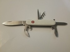 Wenger Commander White Swiss Army Knife Corkscrew Screwdrivers Bottle Opener Awl picture