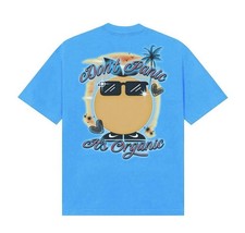 Midnight Organic Men's XL Neon Blue Short Sleeve T Shirt Air Brush picture