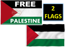 Palestine Flags 2-IN-1 BIG Free PALESTINE 3 Ft x 5Ft Jerusalem Gaza Quds Gift picture