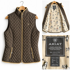 Ariat Women’s Small Ashley Insulated Quilted Brown Equestrian Full Zip Vest picture