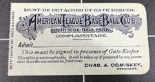 1906 Ticket Pass South Side BallPk Chicago White Sox/World Series GM 6 Top Cubs. picture