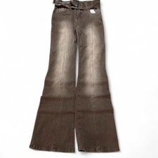 vintage 2000s y2k flared jeans with belt included picture