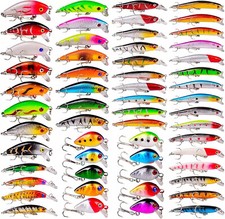 56PCS Lot Mixed Fishing Lures Minnow Lure Hard Artificial Bait Crankbait Kit USA picture