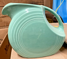 VTG Hormer Laughlin Fiestaware Light Green Disc Pitcher USA Discontinued picture