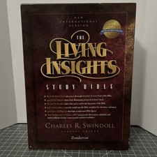 NIV The Living Insights Study Bible Charles Swindoll Zondervan Boxed Leatherette picture