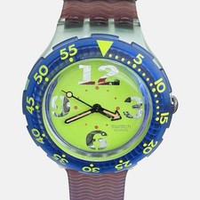 Vintage Swatch Scuba 200 Watch SPRAY UP SDN103 1992 38mm Glow Dial Swiss Quartz picture