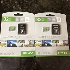 PNY 32GB Prime MicroSD Memory Card - 2 PkS - NEW/SEALED - FAST SHIP picture