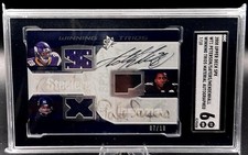 2008 SPx Winning Trios Autographs Gale Sayers Adrian Peterson Mendenhall /10 picture
