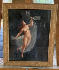 Antique Italian Grand Tour Gouache, Dancing Bacchante, Pompeian Black Ground picture