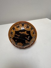 Vintage 1940s U.S. Metal Toy Mfg. Co. Tin Litho Rattle Noisemaker Cat Witches picture