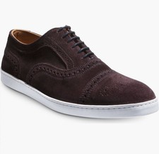 Allen Edmonds Men's Strand Oxford Cap Toe Dress Sneakers Rum Suede New W/BOX picture