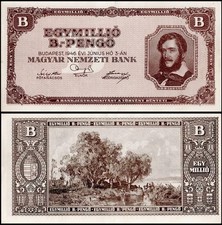 Hungary 1,000,000,000,000,000,000 Pengo 1946 P-134 XF (1 Quintillion) 1946 picture