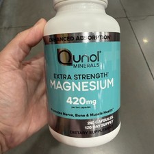 Qunol Extra Strength Magnesium Glycinate 420 mg 240 Capsules Enhanced Absorption picture