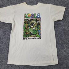 Delta T-Shirt Mens Size M Cream Cotton Vintage Zoo Atlanta 1992 Koala USA Made picture