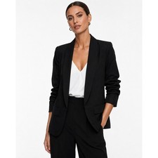 Daniel Rainn Black Open Ruched Three Quarter Sleeve Blazer Size XS NWT picture