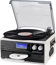9 in 1 Vintage Record Player with Bluetooth, AM FM Radio, USB SD MMC, CD and Cas picture