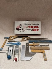 Vintage Handy Andy Blue Diamond Child Tool Set Metal Box Skil-Craft Chicago USA picture