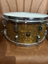 RARE Leedy Broadway Parallel 1940s - Gold Sparkle 14x7 Snare picture