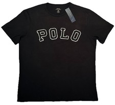 NEW VINTAGE POLO RALPH LAUREN T SHIRT XL WORDMARK PATCH LETTERS BLACK COLLECTORS picture