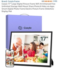 Cozyla 17'' Large Digital Picture Frame WiFi AI-Enhanced Free Unlimited Storage picture