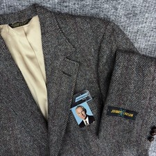 Vintage Johnny Carson Gray Herringbone Sportcoat - Size 38R  - USA - New w/tags picture