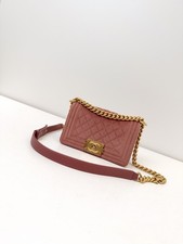 Chanel Boy Rose Suede Gold HW Shoulder Bag Duty Paid picture