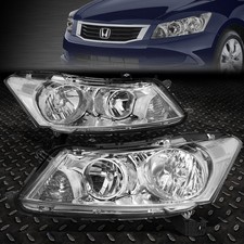 FOR 08-12 HONDA ACCORD SEDAN CHROME HOUSING CLEAR CORNER HEADLIGHT HEAD LAMPS picture
