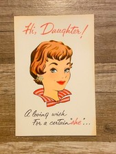 Vintage Norcross Daughter Birthday Greeting Card Glamour Girl Family Tree picture