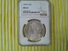 1879-S Morgan Silver Dollar $1 - NGC MS63 - San Fransisco  picture