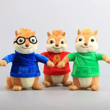 3Pcs Alvin and the Chipmunks Plush Toys Set Cute 20CM Stuffed Gift picture