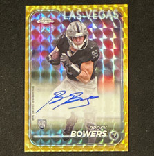 2024 Brock Bowers Topps Chrome Gold Geometric Rookie Auto 18/50 RA-BBO picture