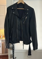 ALLSAINTS Milo Leather Biker Jacket Men Size Small picture
