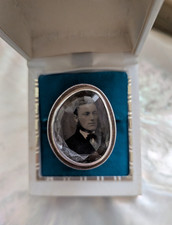 Sterling Silver Ring with Antique Tintype Picture Under Rock Crystal Quartz  picture