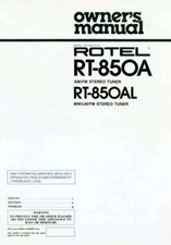 Rotel RT-850A Tuner Owners Manual picture