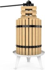 SQUEEZE master Fruit Press-4.75Gallon/18L-Solid Wood Basket Wine Press-Vintag... picture
