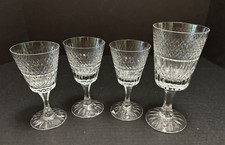 4 STRATFORD by Royal Brierley Crystal Goblets 1 Water 3 Wine Vintage Retired Exc picture
