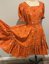Vintage Cotton Halloween Costume Dress Witch Bat JOL Handmade picture