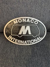 Vtg Monaco International RV Emblem Cast Steel 8
