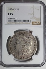 1896 S F15 NGC Morgan Silver Dollar #123 picture