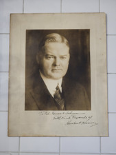 President Herbert Hoover HAND SIGNED LARGE 11 x 14 OFFICIAL WHITE HOUSE PORTRAIT picture