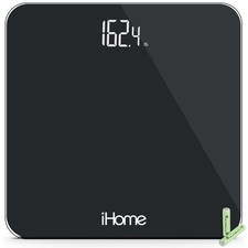 iHome Digital Battery Powered Bathroom Scale Fit ,Black,397 lbs Capacity. picture