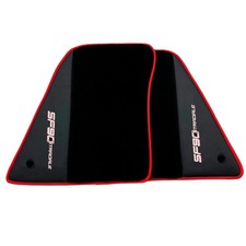 AutoWin Brand Black Floor Mats for Ferrari SF90 Stradale (2019-2024) Red Trim picture