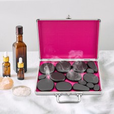 18pcs Hot Stone Basalt Hot Stones Set Massage Natural Hot Rocks with Heater Box picture