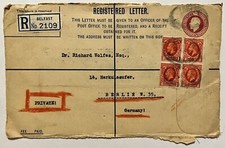 RARE BELFAST GREAT BRITAIN PRIVATE REGISTERED COVER TO BERLIN GERMANY picture