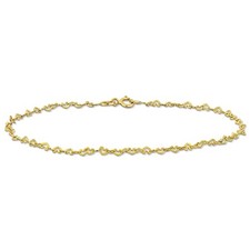 Amour 14K Yellow Gold 2 mm Sophisticated Heart Link Anklet - 9 inches picture
