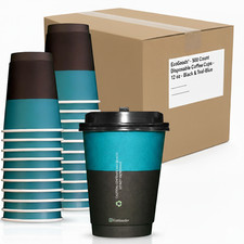 EcoGoods 12 oz. Disposable Insulated Paper Coffee Cups - 500 Pcs Box picture